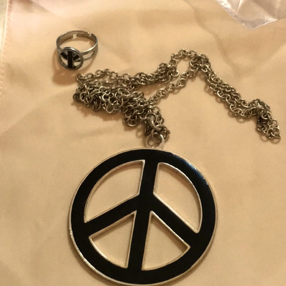 Silver Peace Sign Necklace